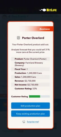 How the Product Plan Works In BitLife