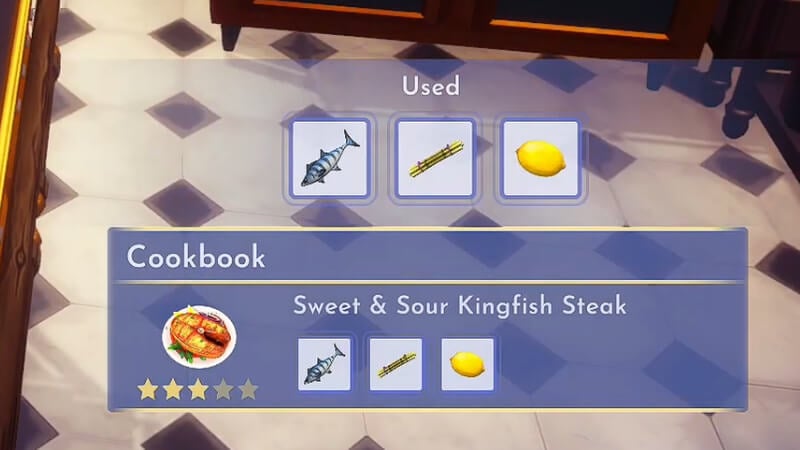 How to Make Sweet & Sour Kingfish Steak In Disney Dreamlight Valley